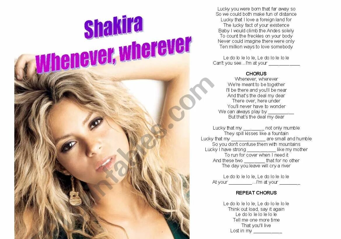 Английские песни шакиры. Whenever wherever Shakira текст. Wherever Shakira текст. Shakira whenever wherever перевод.