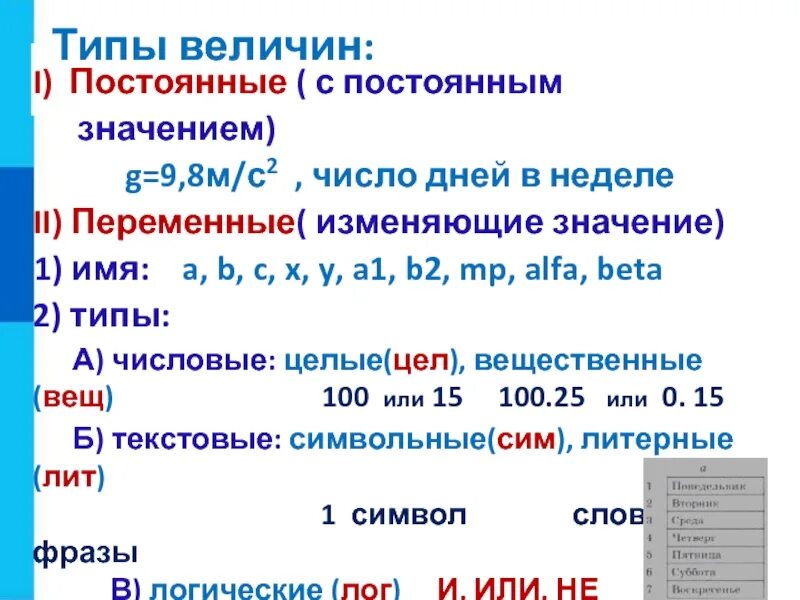 Что значит постоянное число