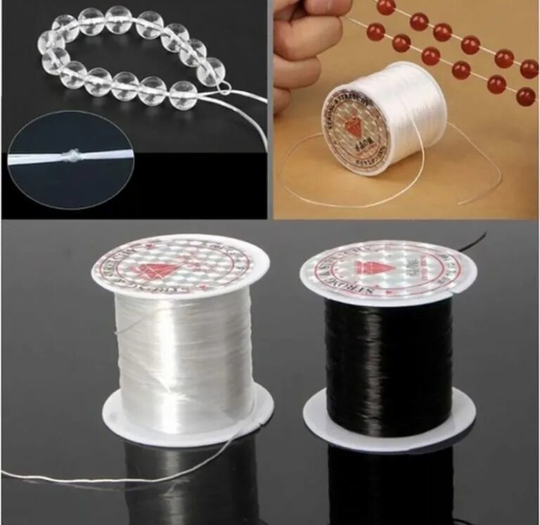 08мм. Нитки для бисера. 10. Нить силиконовая для бисера 0. Мононить гамма 0.