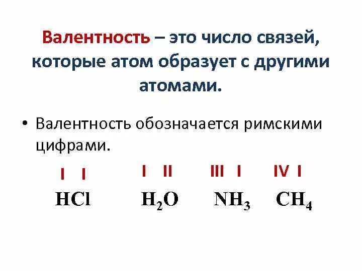 Валентность элемента в соединении с водородом