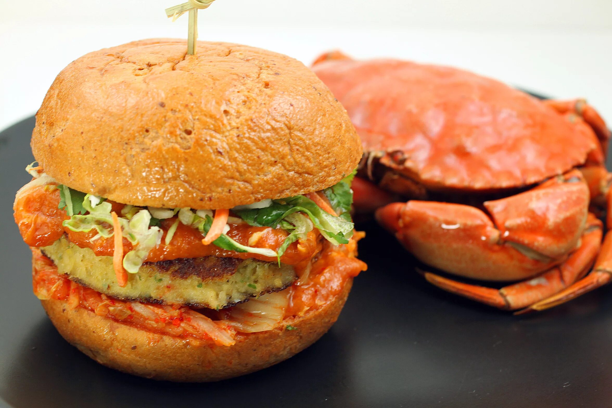 Burgers and crabs