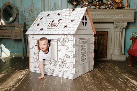 Картонный домик Bibalina для раскрашивания Colouring play-house купить с доставк