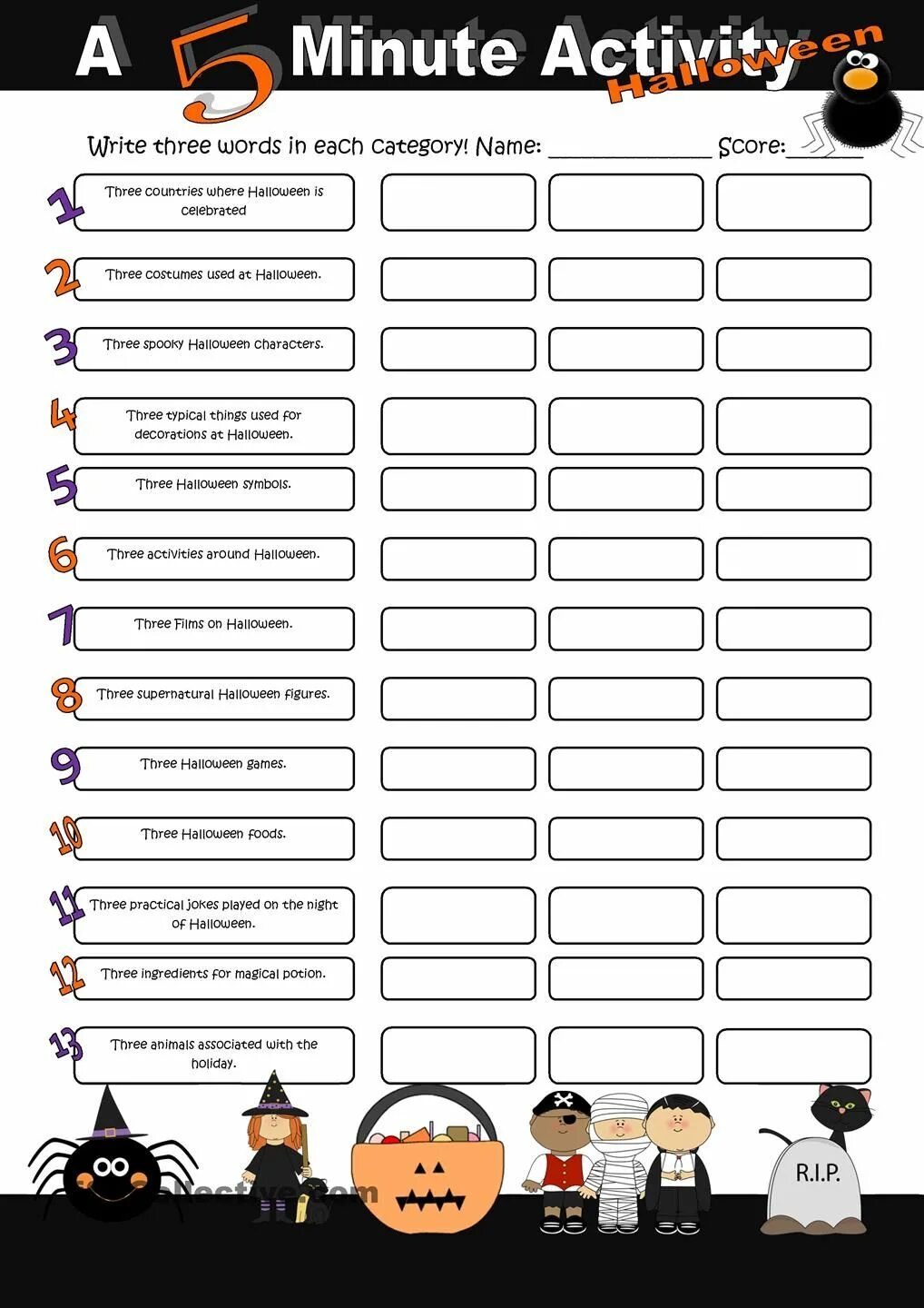 5 minutes task. 5 minute activity halloween. five-minute activities. 5 min activities. английский упражнения 5 minutes activities.