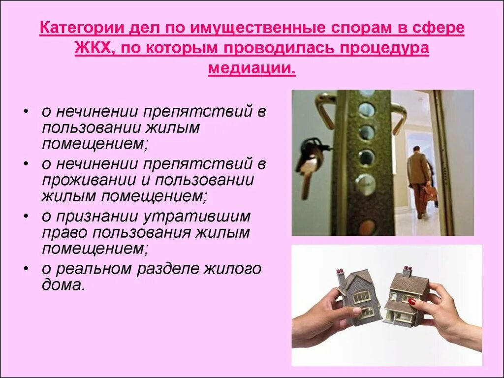 Нечинении препятствий в пользовании жилым. Медиация в жкх. имущественные дела. имущественные споры примеры. чинение препятствий в пользовании жилым помещением.