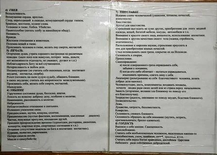 Какие грехи говорить на исповеди женщины список