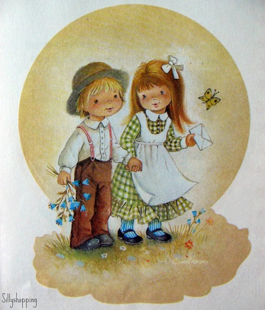 Изображение детей открытки. Constanza - художник, иллюстратор. открытки для детей. ретро открытки с детьми. открытки с детками.