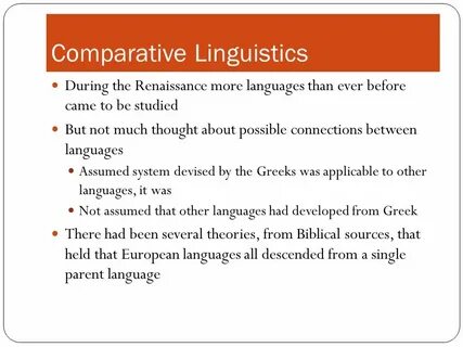 Comparative studies