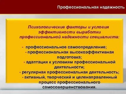 Факторы профессиональной деятельности