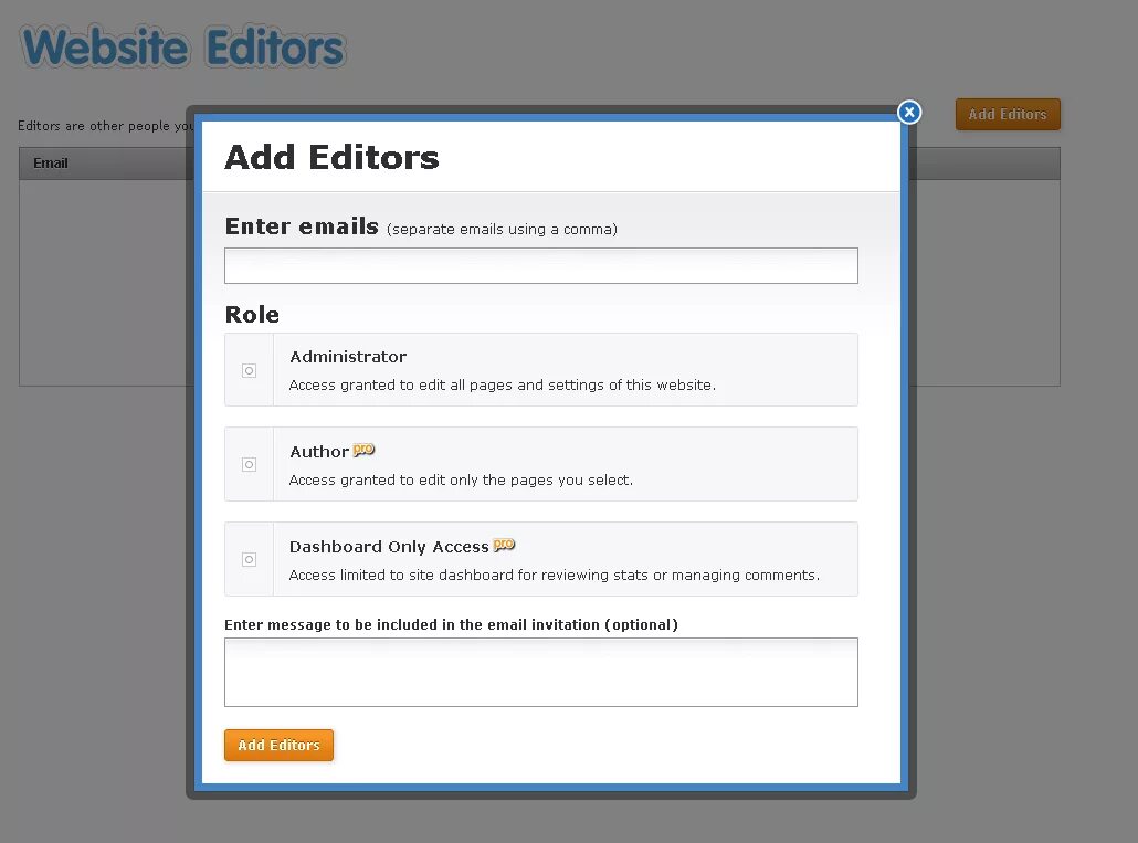 Entry Editor. Edit site