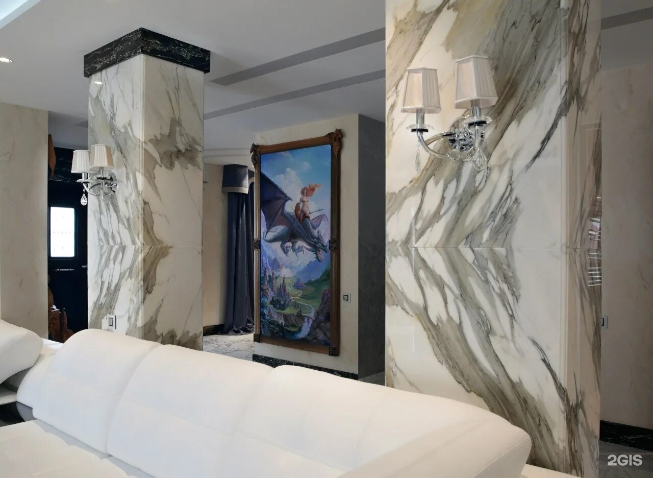 фреска мрамор в интерьере. фотообои мраморный узор.