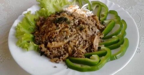 Говяжья печень с капустой