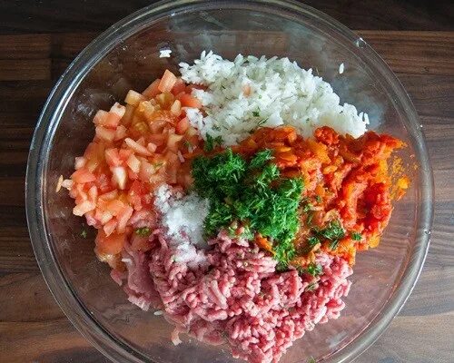 Фарш для голубцов с рисом и мясом