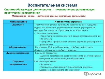 Целевая программа развития школы