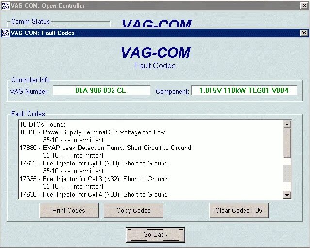 Vag fault code 01305. Vag fault code 01134. vag fault code 18675. vag fault code 9473905. vag fault code 459777.