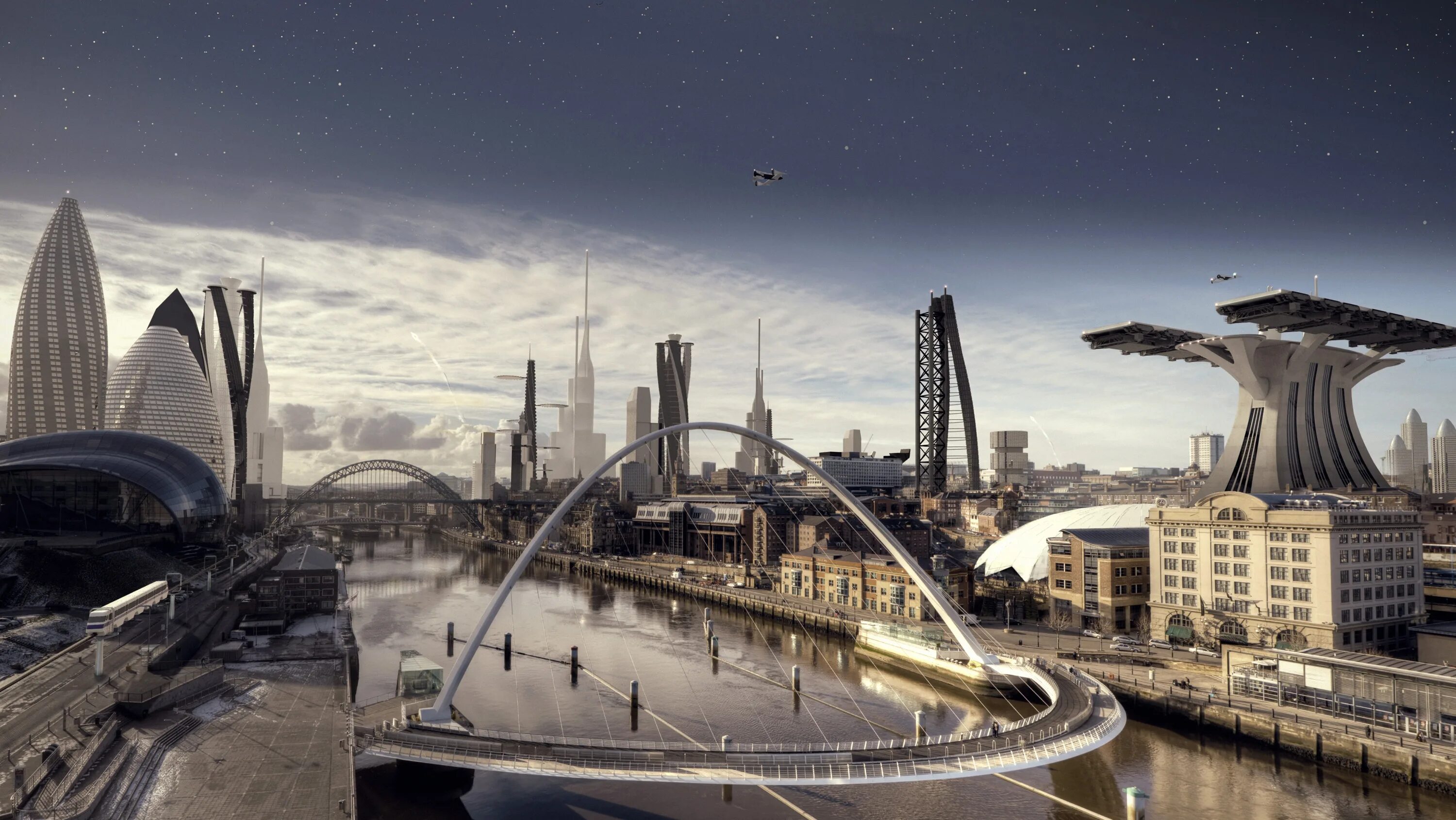Будущее место. НИОМ город будущего. Инопланетный город. Город из будущего. Город будущего панорама.
