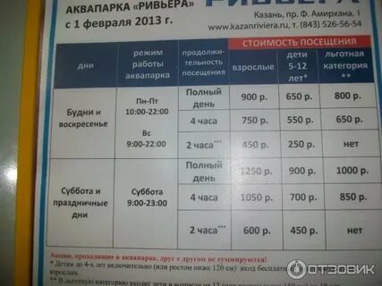 Со скольки работает ривьера