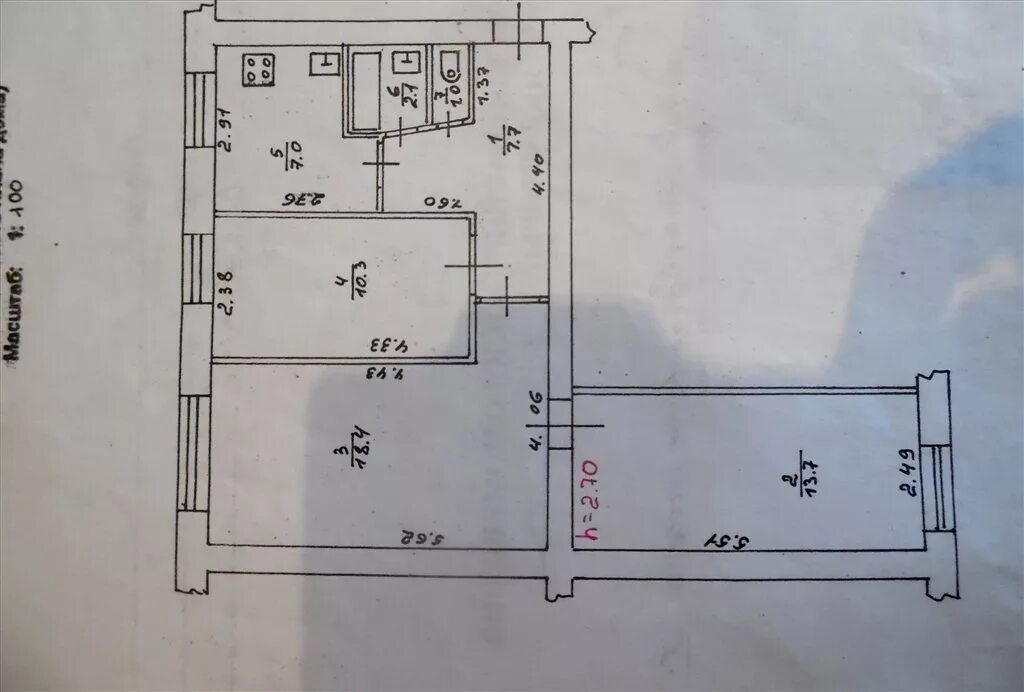 Купить 3-комнатную квартиру, 53 м² по адресу Воронеж, Хользунова, 31, 7 этаж за 