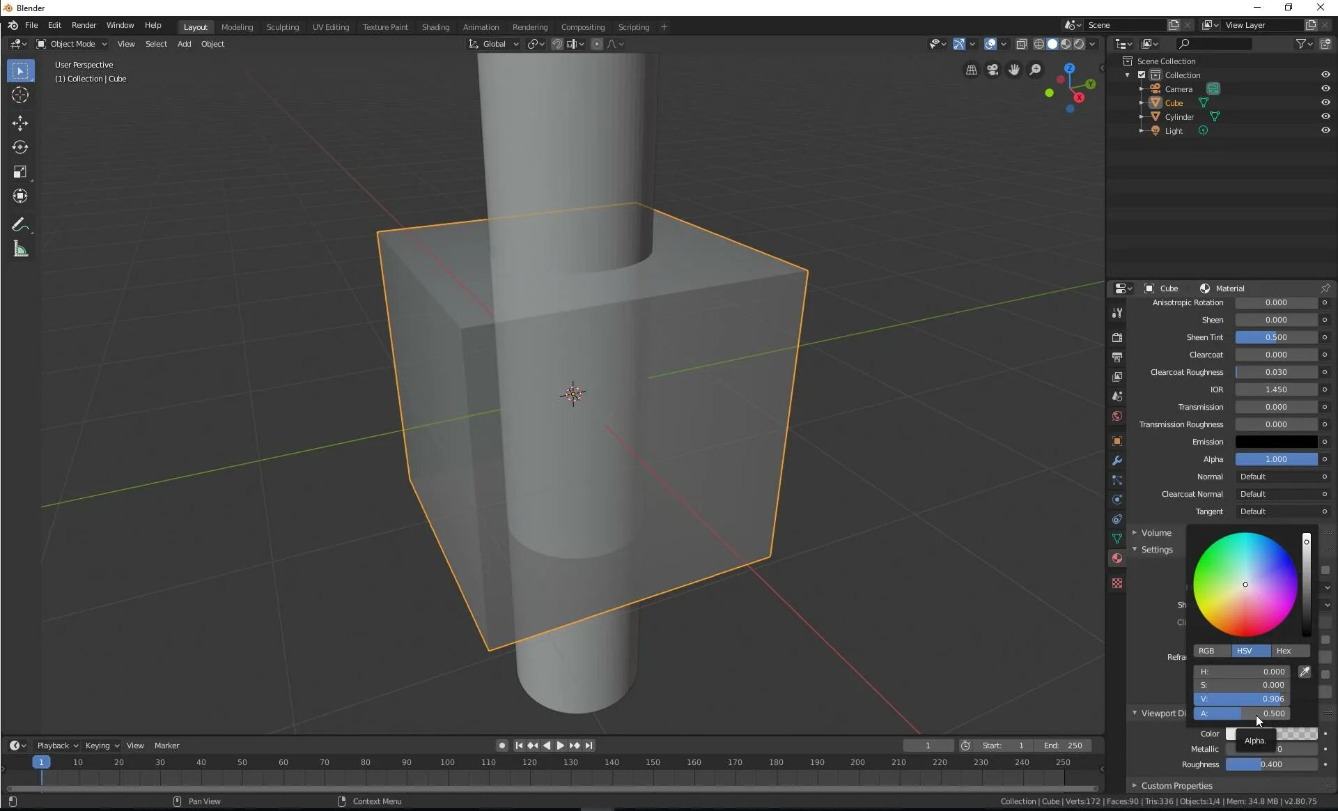 Как сделать объект прозрачным в blender. Интерфейс блендер 2.8. материал бетон blender. вьюпорт блендер. ноды бетона в блендер.