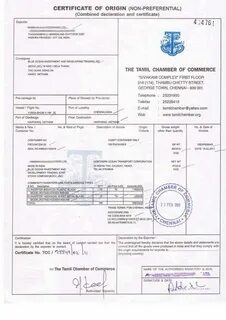 Certificate of origin