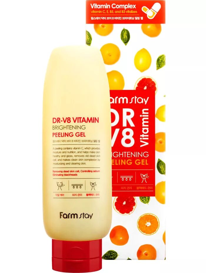 Vitamin brightening с витамином с. Farmstay Dr-v8 Vitamin Brightening peeling Gel. Витаминный пилинг-гель Farmstay Dr v8 Vitamin Brightening peeling Gel. Farmstay пилинг-гель для лица витаминный Dr-v8 Vitamin Brightening peeling Gel 150 мл. Farm stay Dr-v8 Vitamin Brightening peeling Gel, 150 ml.