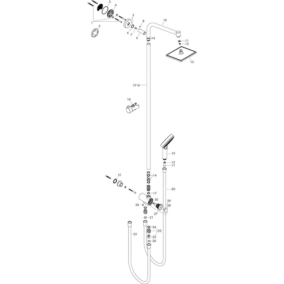 Душевая система Hansgrohe Crometta e 240 1jet Showerpipe Reno ECOSMART 27289000, хром. Hansgrohe Crometta s Showerpipe 240 комплектующие. 27289000 Hansgrohe.