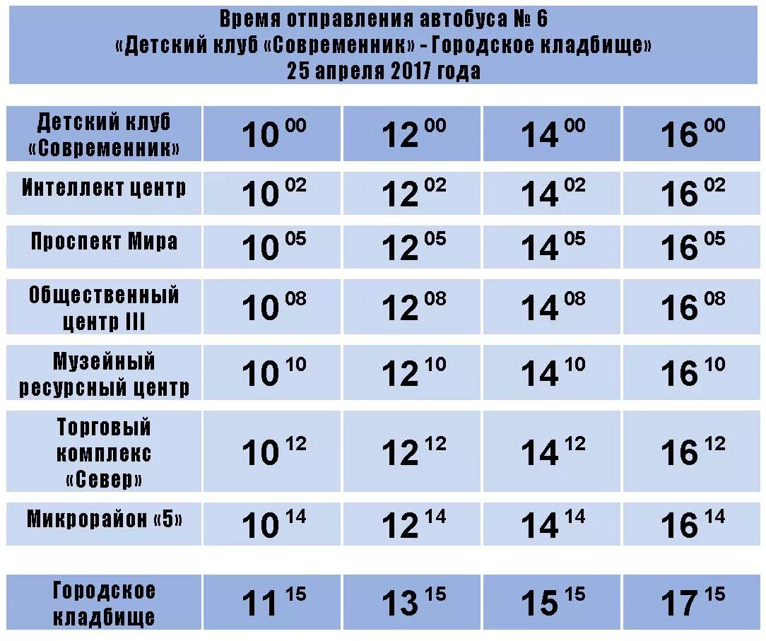 Номера автобусов до кладбища