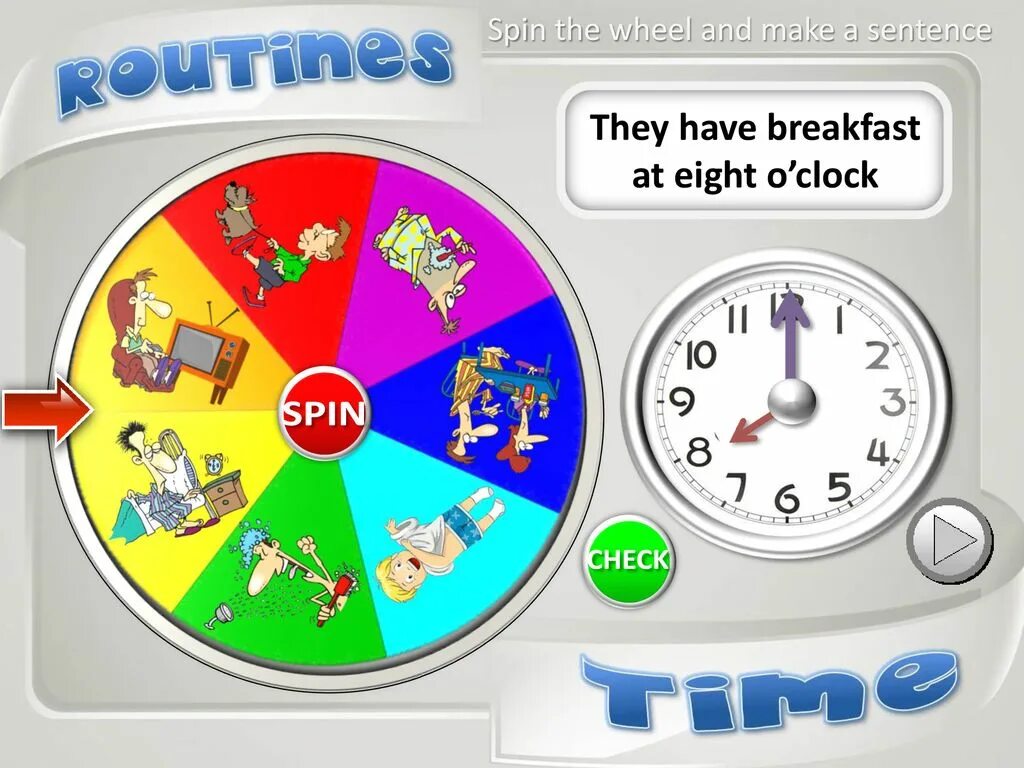 We have breakfast at o clock
