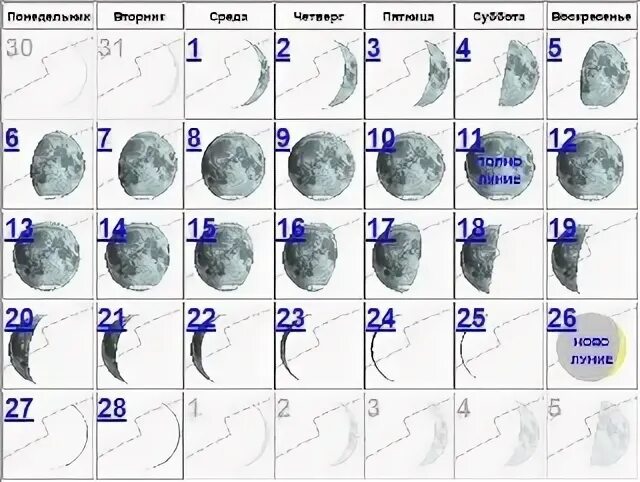 Лунный календарь на октябрь 2023 года ВКонтакте