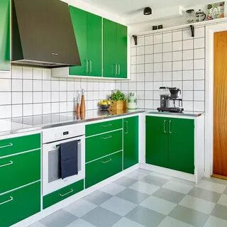 Кухни в зеленом платье