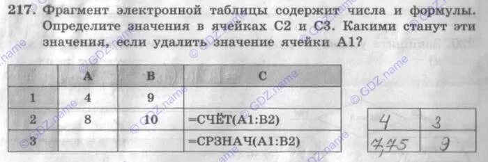 ГДЗ, ответ на задача: 217 Информатика. 9 класс. Босова