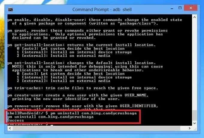 ADB Shell. Shell prompt. Local ADB Shell. Как удалять приложения через АДБ павершел.