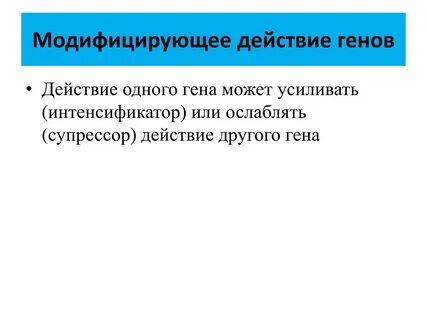 Модифицирующее действие генов
