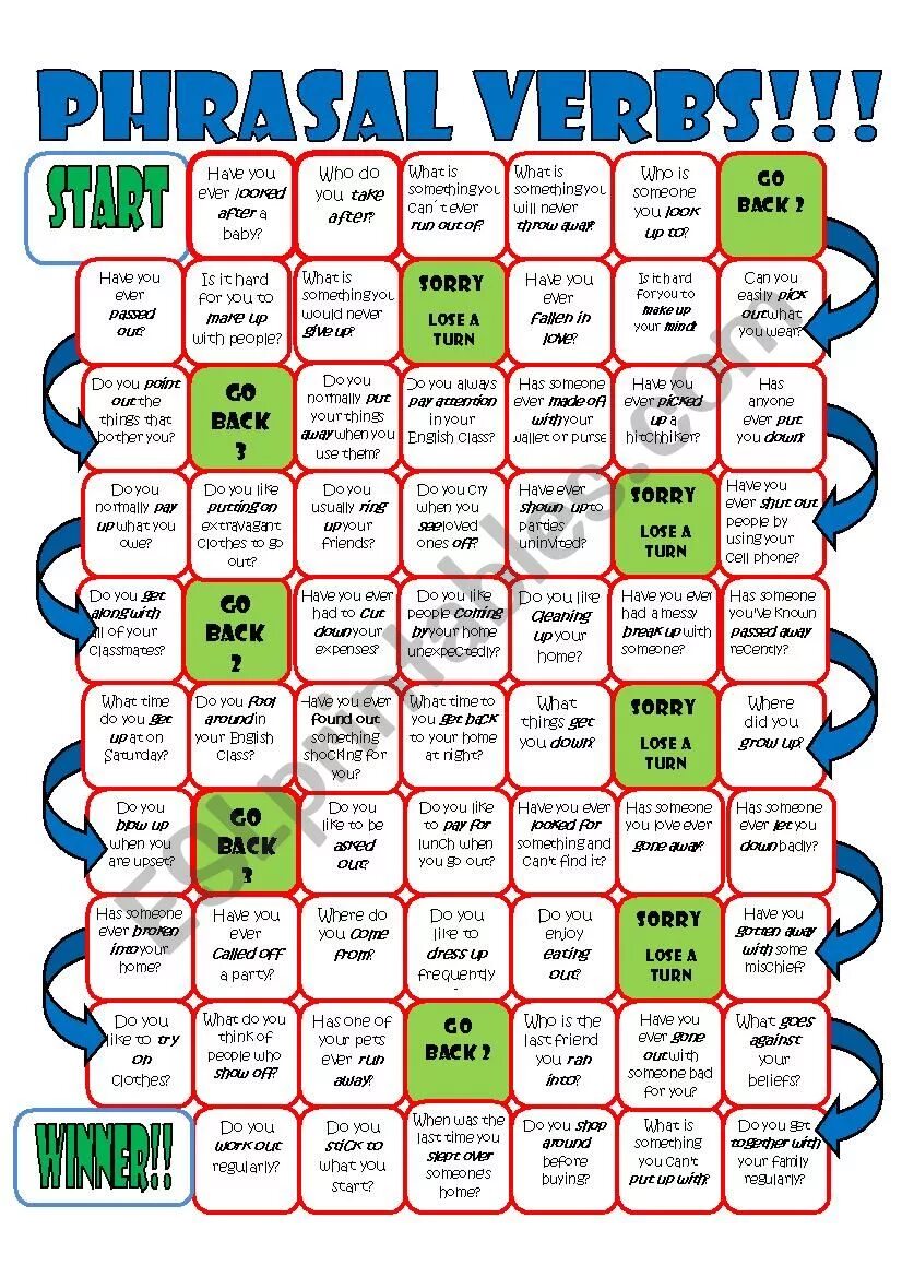 Phrasal verbs Board game. Вопросы с Phrasal verbs. Board game ESL. Board game ESL speaking. To be speaking exercises