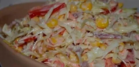 Рецепт салата кукуруза колбаса копченая капуста