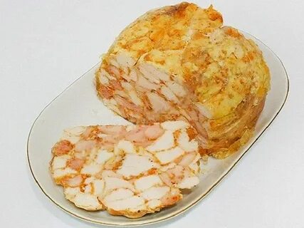 Мраморный рулет из курицы с желатином