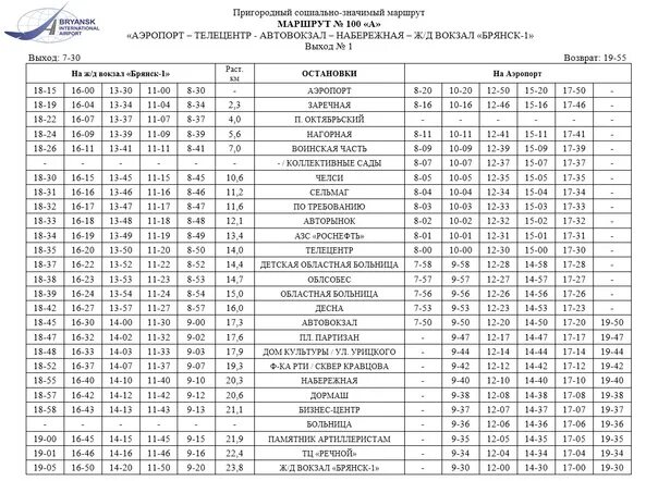 Расписание маршруток кокино. Расписание автобусов 100 Брянск аэропорт. Расписание маршрута 100. Расписание маршрута 100 Брянск. Маршрутка 100 аэропорт Брянск маршрут.