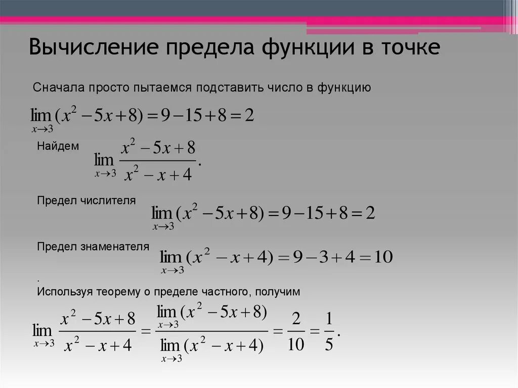 Вычислить в точке. Как вычислить предел функции. вычисление простых пределов функции. как решать пределы функции. как найти предел функции.