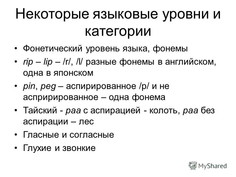 фонетический уровень языковой системы