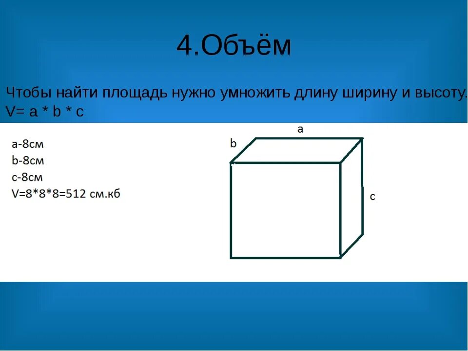 Как зная длину высоту и ширину