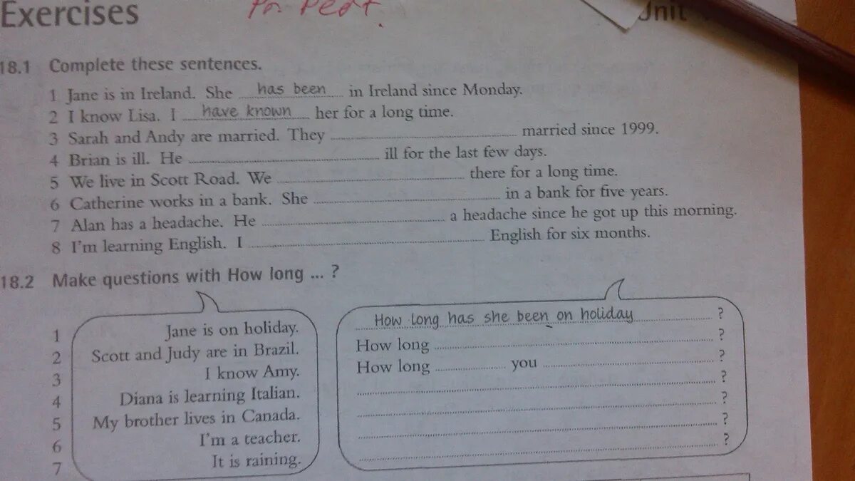 Complete the sentences with the. Exercises complete the sentences. Write sentences. Exercises complete the sentences with the. How long have you been living