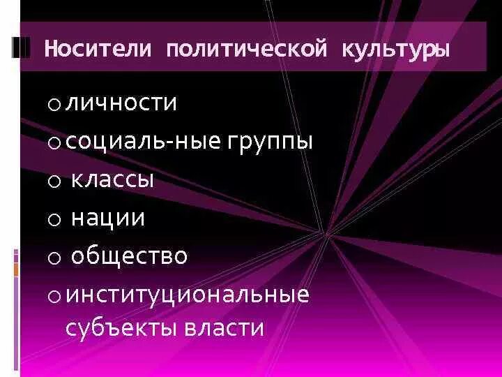 Носители политической культуры