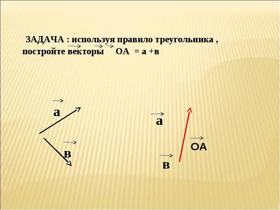 Постройте векторы суммы и разности. Сложение и вычитание векторов правило треугольника. Сложение векторов правило треугольника. Правило треугольника векторы. Вычитание векторов треугольником.