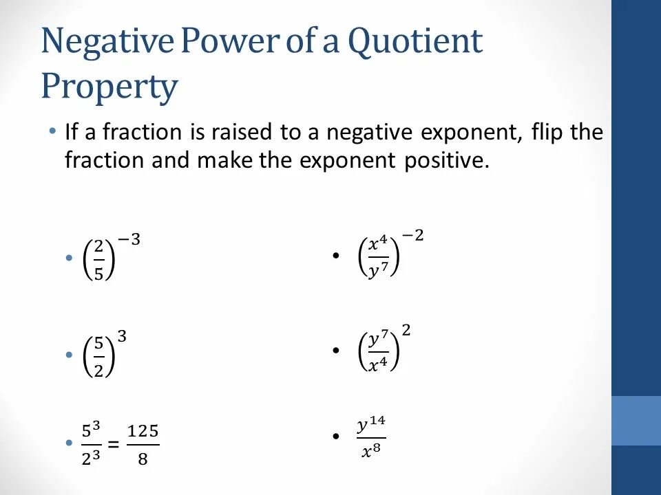 Properties definition. Basic property of a fraction. properties of exponents. rational exponent. power properties.