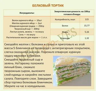 Белковый торт рецепт