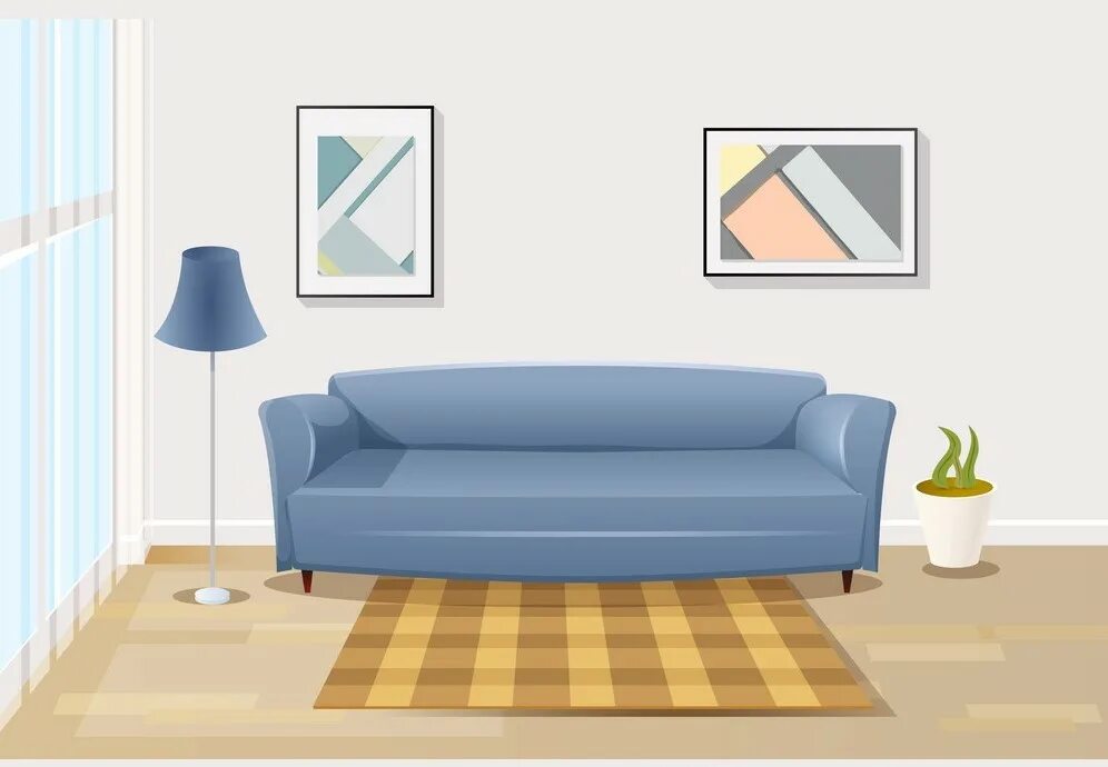 There is sofa in the room. Диван в гостиной мультяшный. Гостиная мультяшная. Диван фон. Диван мультяшный фон.