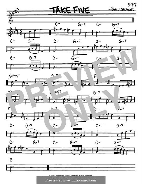 Take five саксофон. Take five dave brubeck ноты для фортепиано. take five chords.