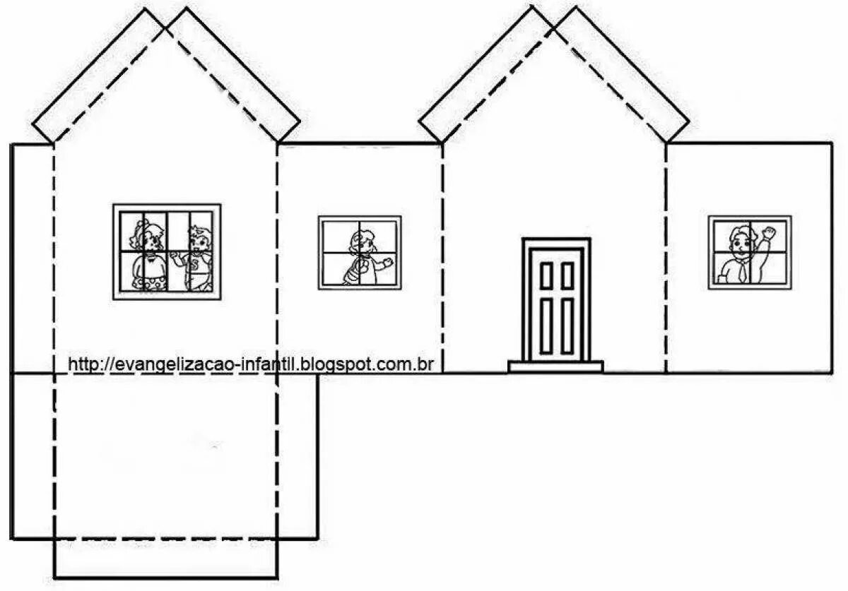 Дом из бумаги шаблоны для вырезания. Развертка домика. Развертка бумажного домика. Объемный домик. Развертка домика для ребенка.