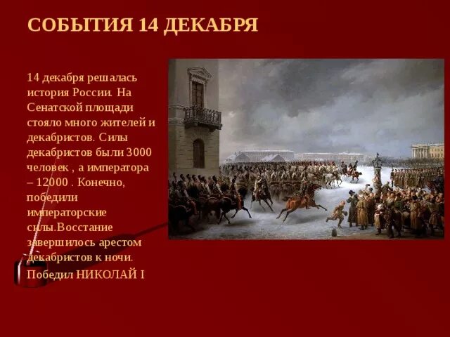 Движущие силы Восстания Декабристов. 14 Декабря события. Декабристы на Сенатской площади. 14 Декабря в истории России.