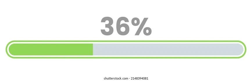 Прогресс 36. Инфографика прогресс бар. лоадинг 40 %.
