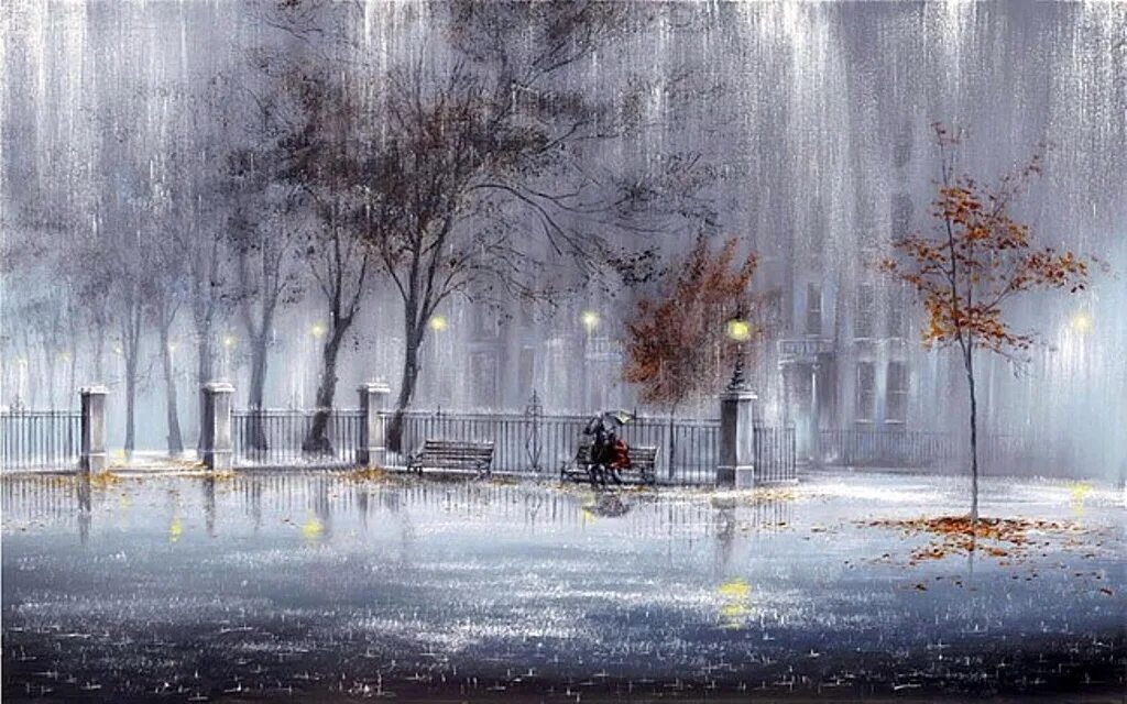 Художник Джефф Роуланд (Jeff Rowland). Картины Джефф Роланд (Jeff Rowland). Художник. Джефф Роуланд картины. Джефф Роуланд картины под дождем. 3 й январь дождь